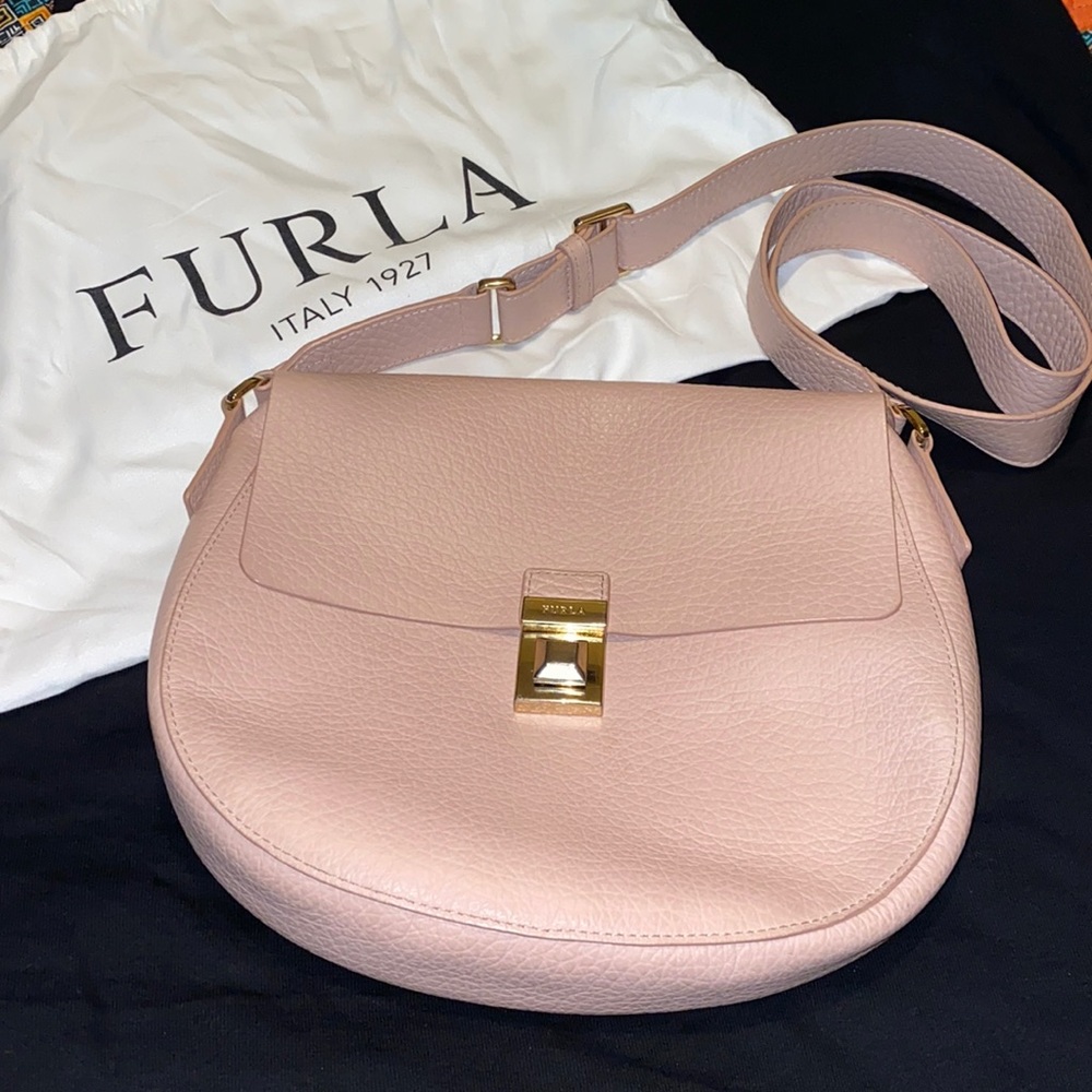 Furla Dusty Rose Leather Crossbody, Like New